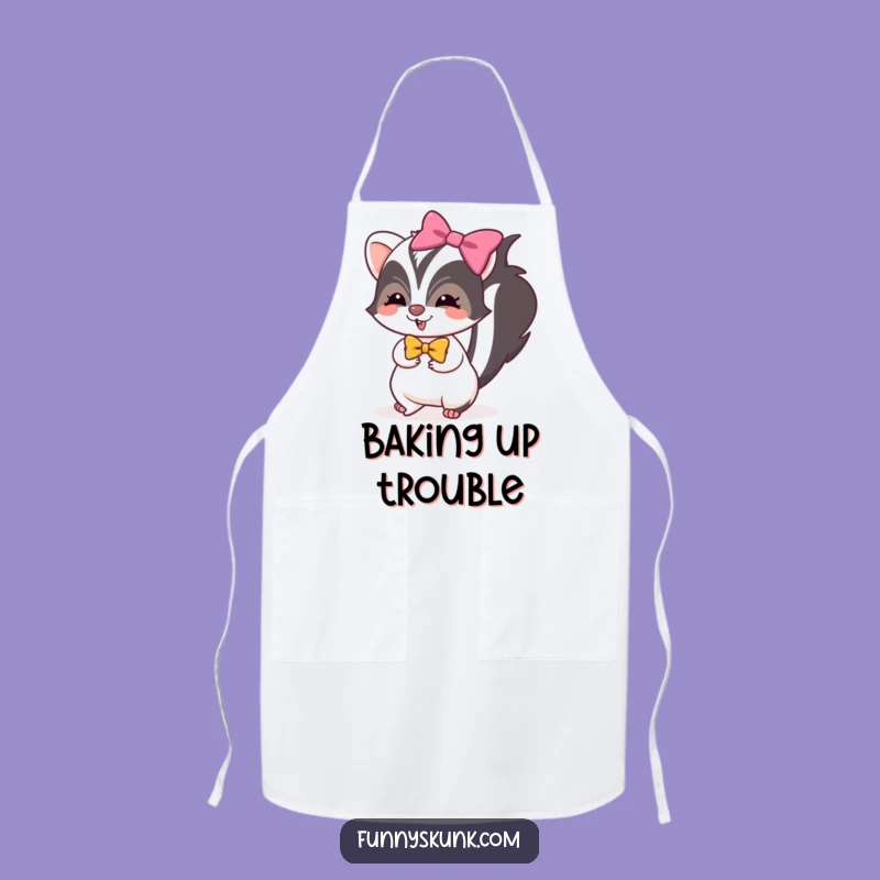 Funny Skunk Bow Tie Apron: Cook with Playful Stealth