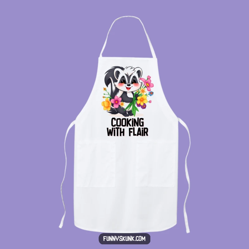 Funny Skunk Flower Apron: Cook with Joy from a Smiling Skunk's Garden