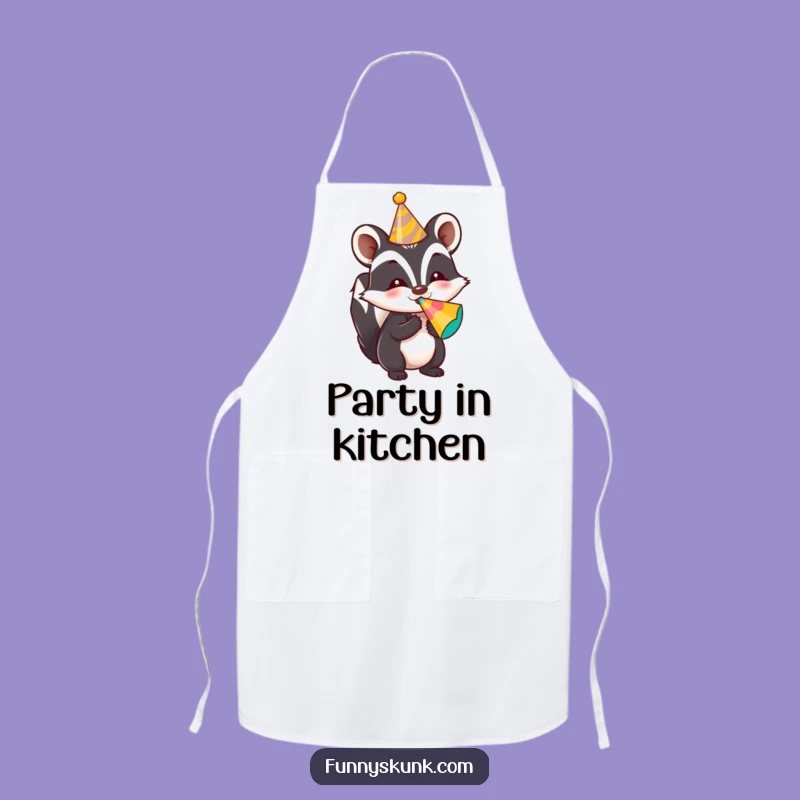 Funny Kitchen Party Skunk Apron: Festive Chef Design, Unique Funny Gift