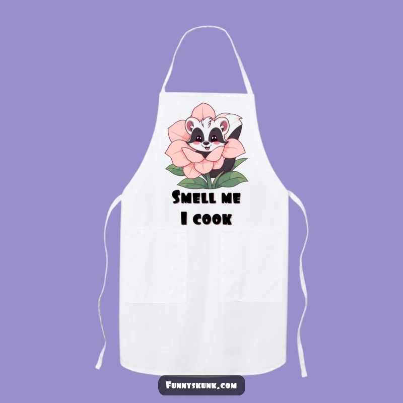 Funny Kitchen Skunk Flower Apron: Playful Chef Skunk Design, Unique Funny Gift