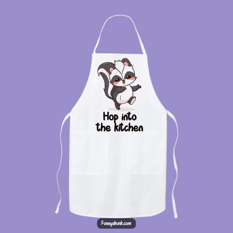 Funny Kitchen Skunk Hop Apron: Joyful Skunk Chef Design, Unique Funny Gift