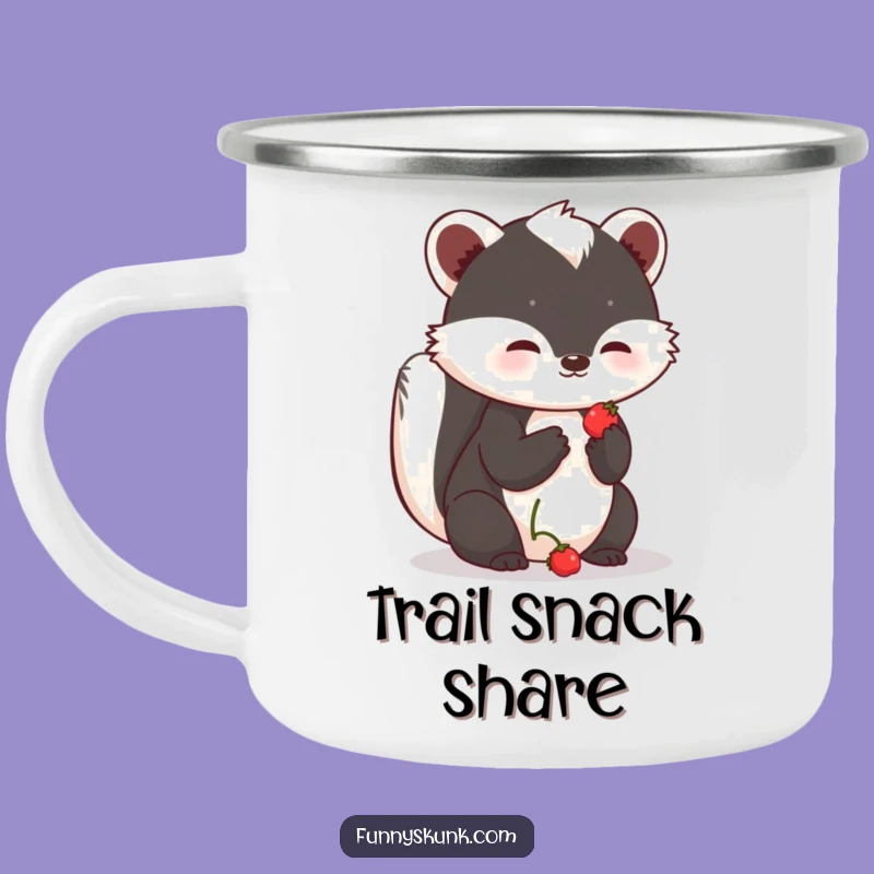 Funny Shy Skunk Berry Camping Mug: Sweet Sips on Your Adventure
