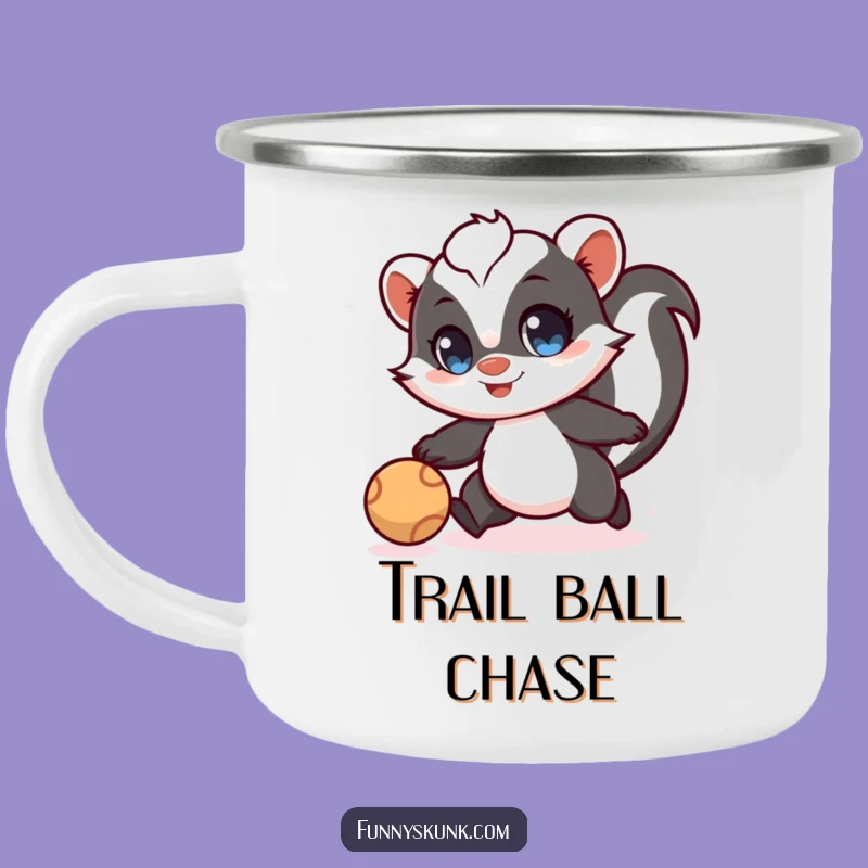 Funny Skunk Ball Chase Camping Mug: Adventure with Playful Spirit