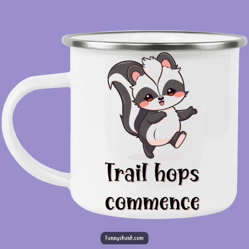 Funny Skunk Hop Camping Mug: Outdoor Joy with Fluffy Skunk, Great Funny Gift