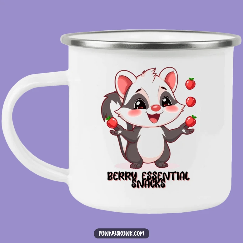 Funny Skunk Juggling Camping Mug: Outdoor Berry Fun, Great Funny Gift