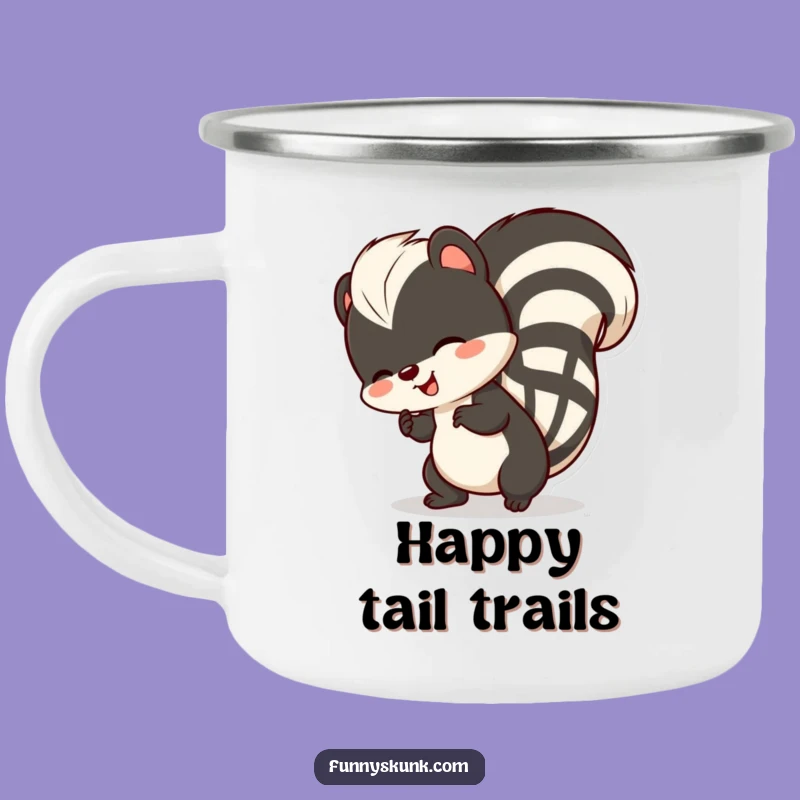 Funny Skunk Tail Wiggle Camping Mug: Sip with a Happy Skunk's Delight