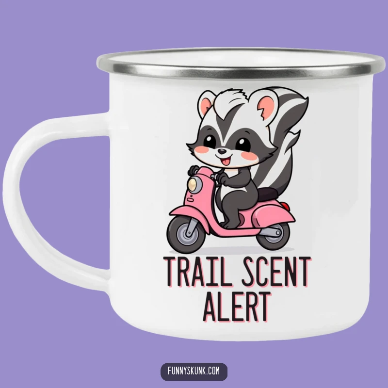 Funny Skunk Scooter Camping Mug: Ride into Adventure with a Smile