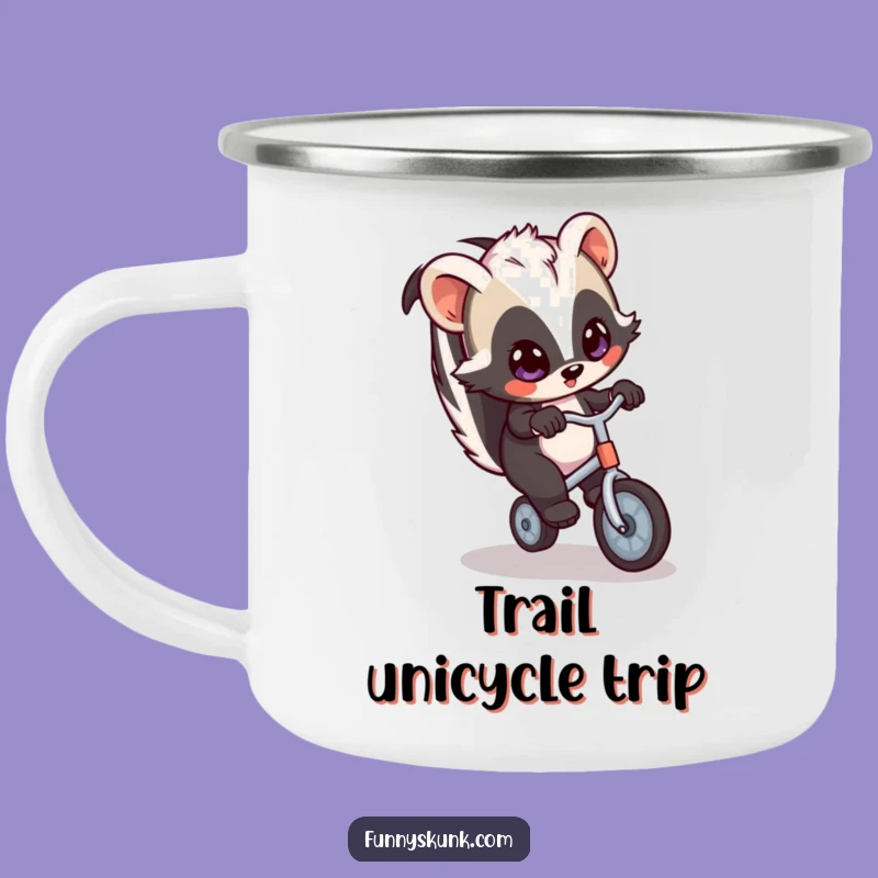 Adventure Balance Funny Skunk Unicycle Camping Mug: Sip with a Smile