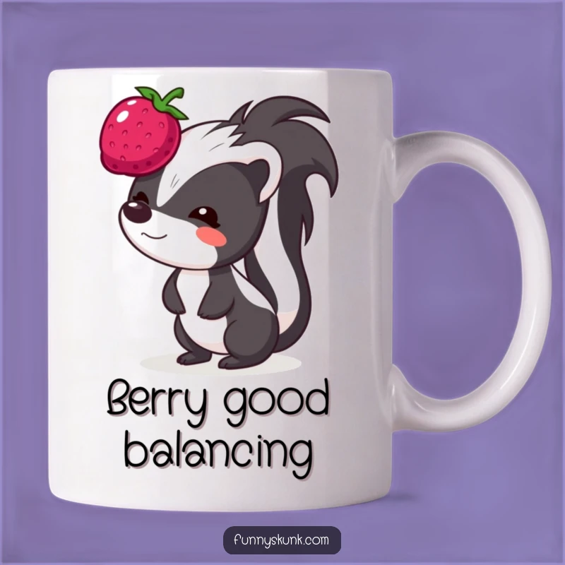 Funny Berry Balance Skunk Mug: Hilarious Face, Perfect Funny Gift