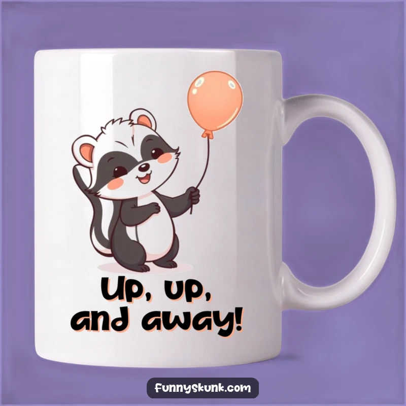 Funny Skunk Balloon Mug: A Cheerful Skunk Gift for Uplifting Mornings