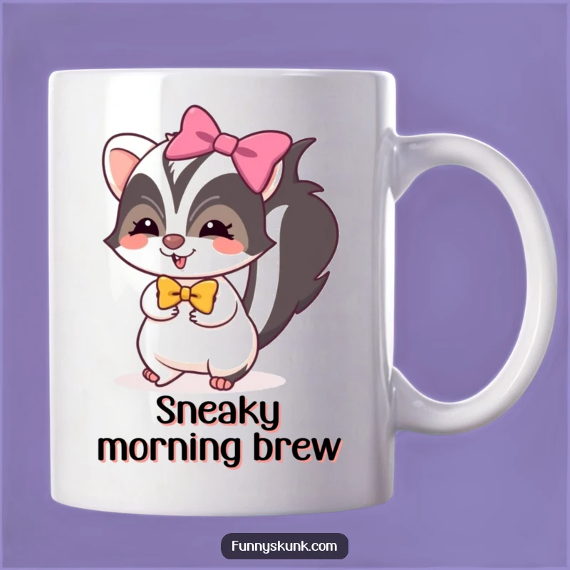 Funny Skunk Bow Tie Mug: Hilarious Mischief for Your Morning
