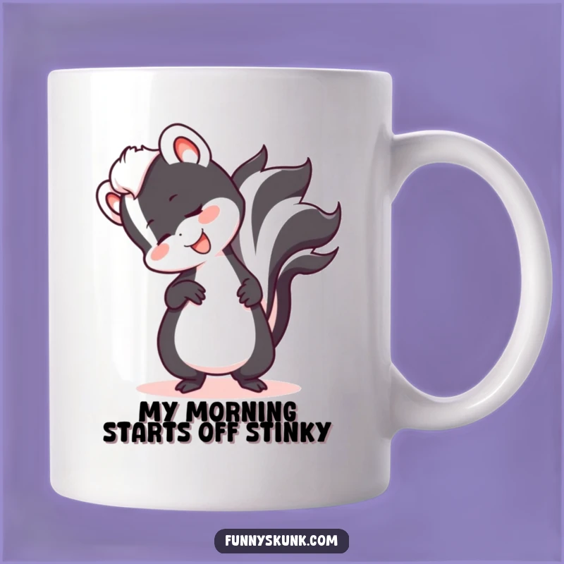 Funny Skunk Tripping Tail Mug: Hilarious Animal Gift for Skunk Lovers