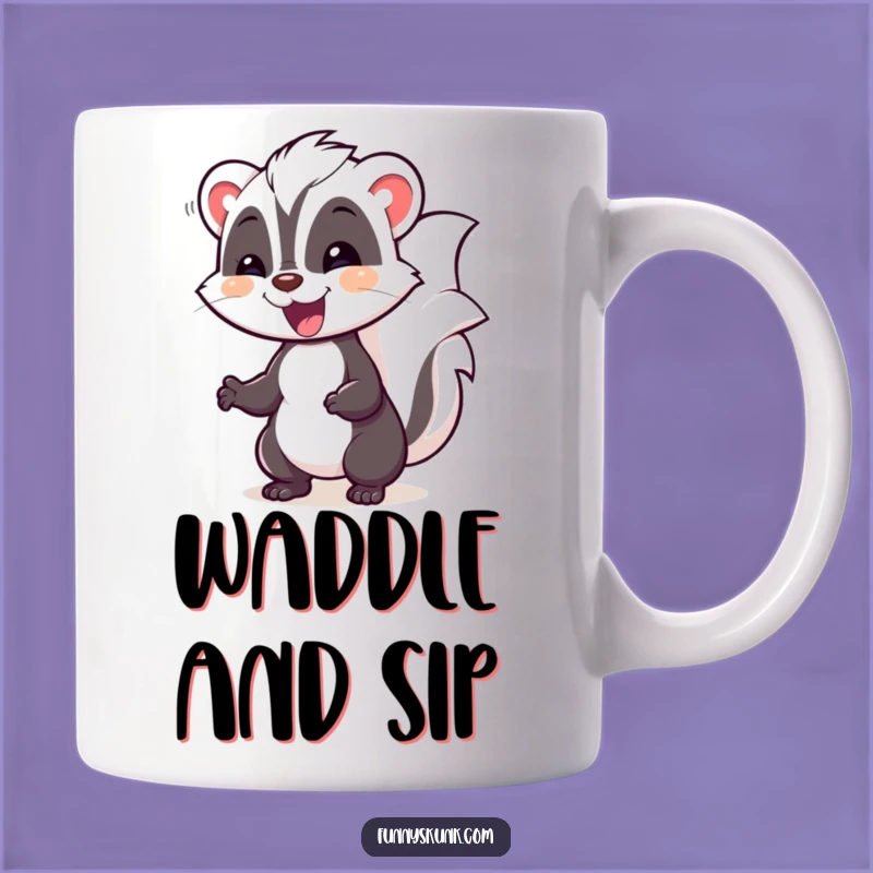 Funny Skunk Waddling Mug: Hilarious Delight for Your Daily Brew