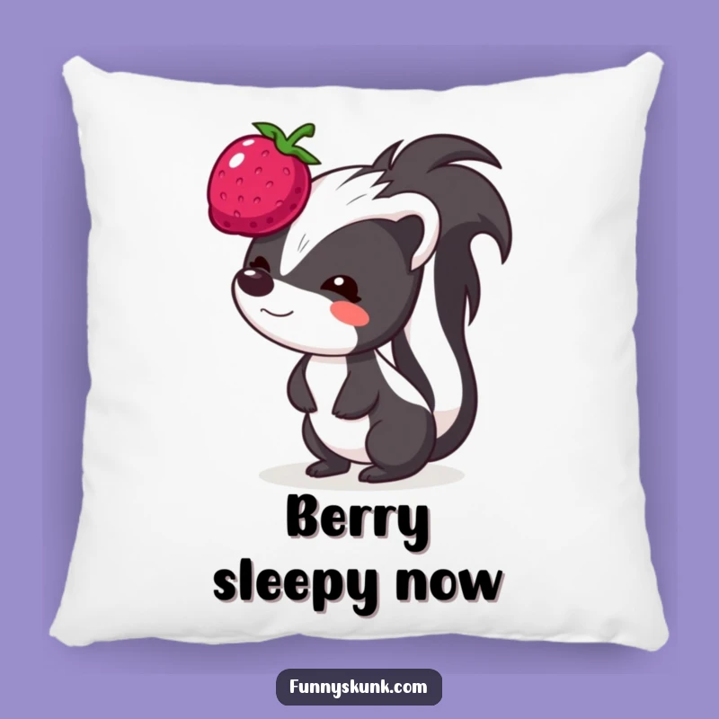 Funny Berry Balance Skunk Pillow: Snuggle with Comical Skunk Charm