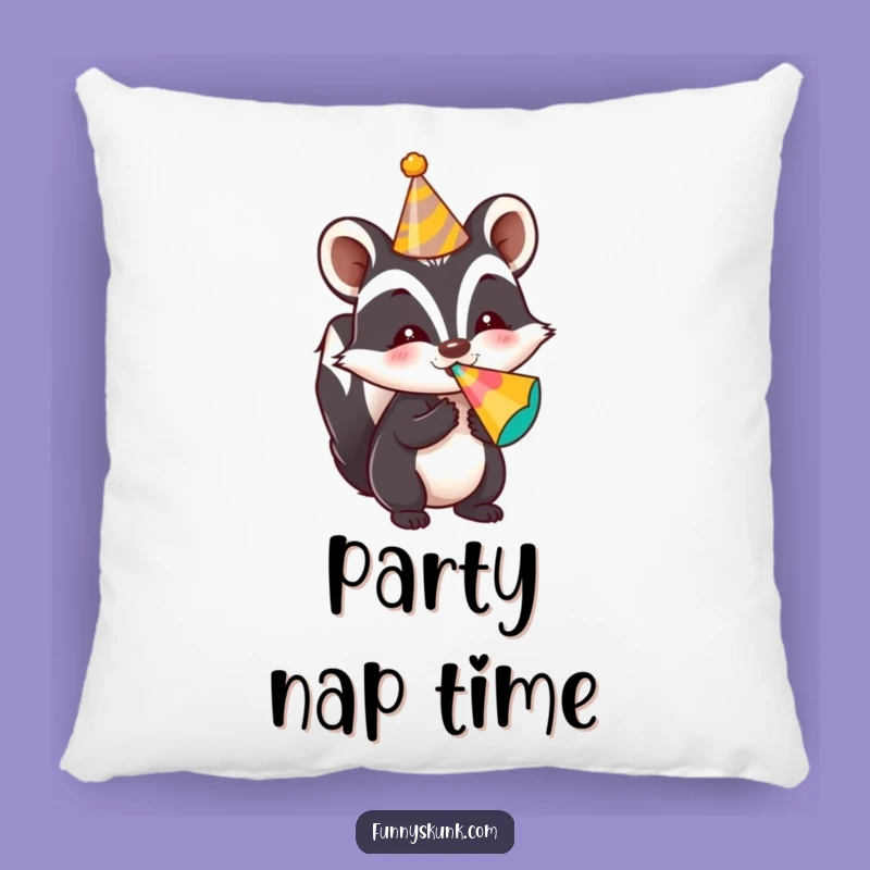 Comforting Funny Party Skunk Pillow: Festive Skunk Decor, Unique Funny Gift