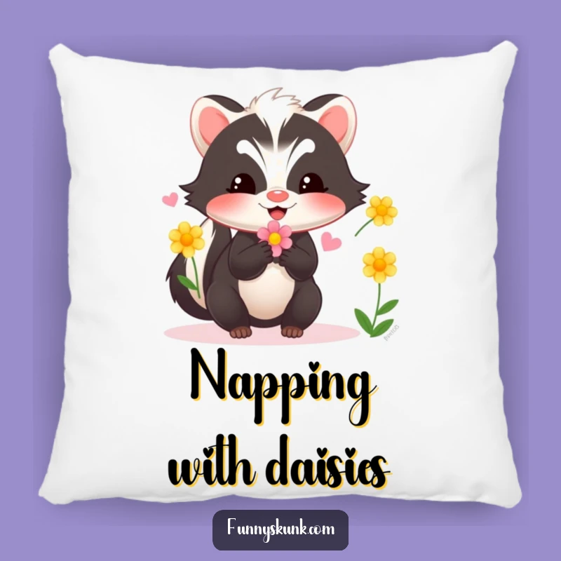 Cozy Funny Skunk Juggling Flowers Pillow: Add Whimsy and Comfort to Your Space