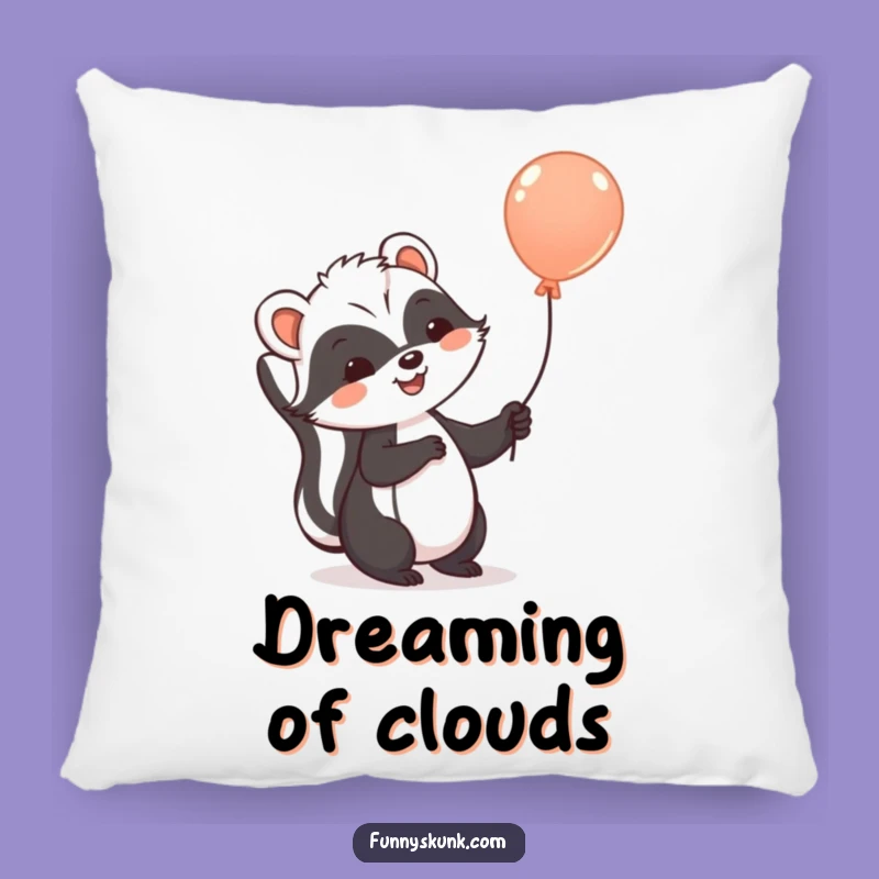 Funny Skunk Balloon Pillow: Cozy Comfort with a Cheerful Skunk