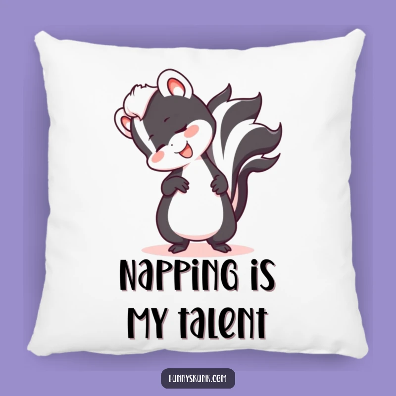 Funny Skunk Tripping Tail Pillow: Comfy and Hilarious Couch Accent, Great Gift