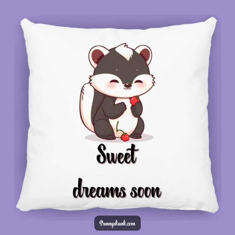 Funny Shy Skunk Berry Pillow: Cozy Comfort with Sweet Intentions