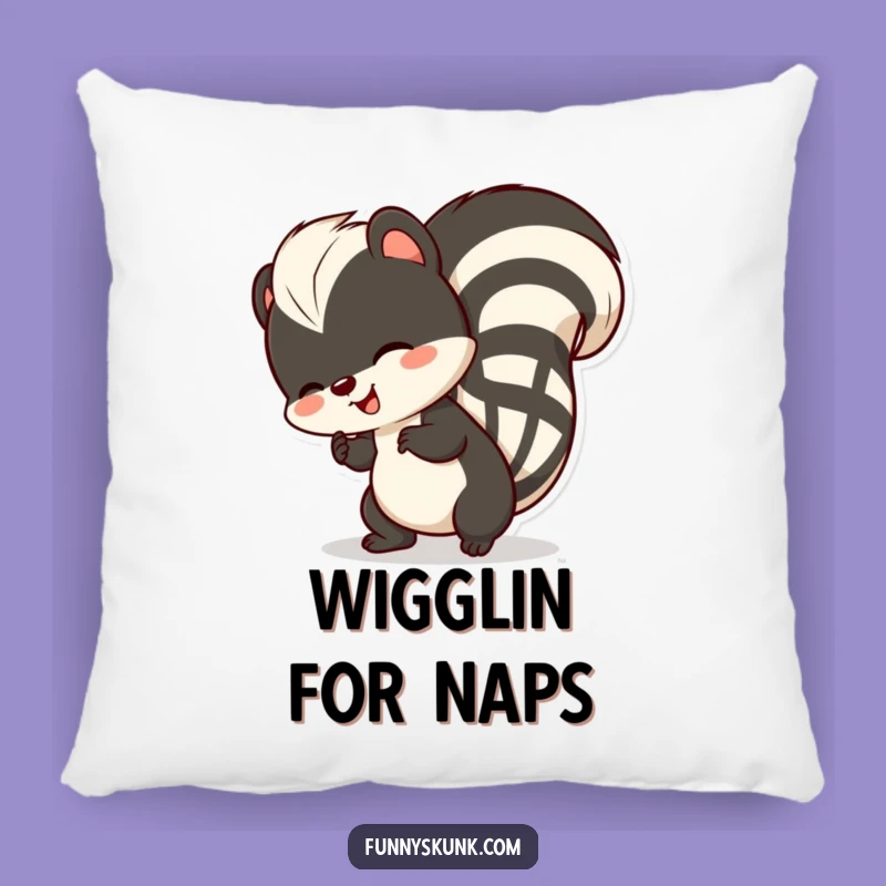 Funny Skunk Tail Wiggle Pillow: Snuggle with a Happy Skunk's Joyful Dance