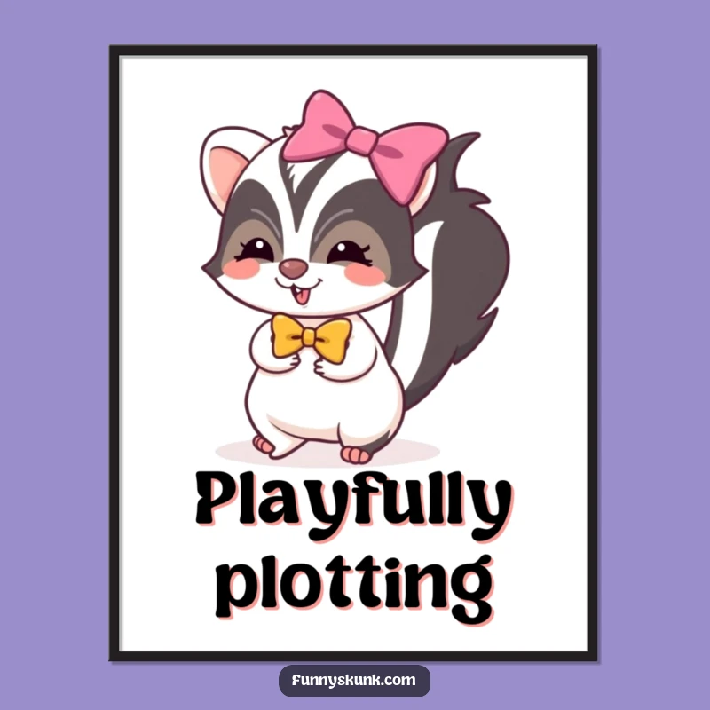 Funny Skunk Bow Tie Digital Art: Instant Mischief for Your Space