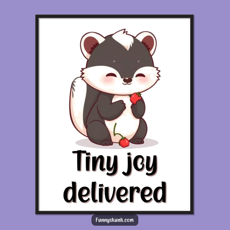 Funny Shy Skunk Berry Digital Art: Hopeful Skunk for Instant Charm