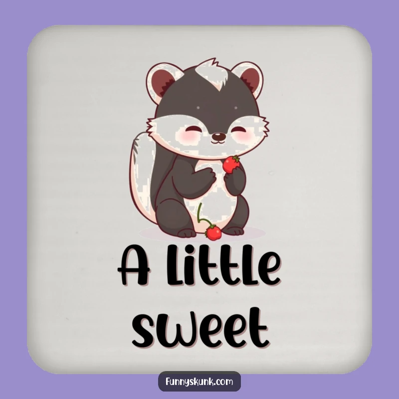 Funny Shy Skunk Berry Coaster: Protect Surfaces with Sweetness