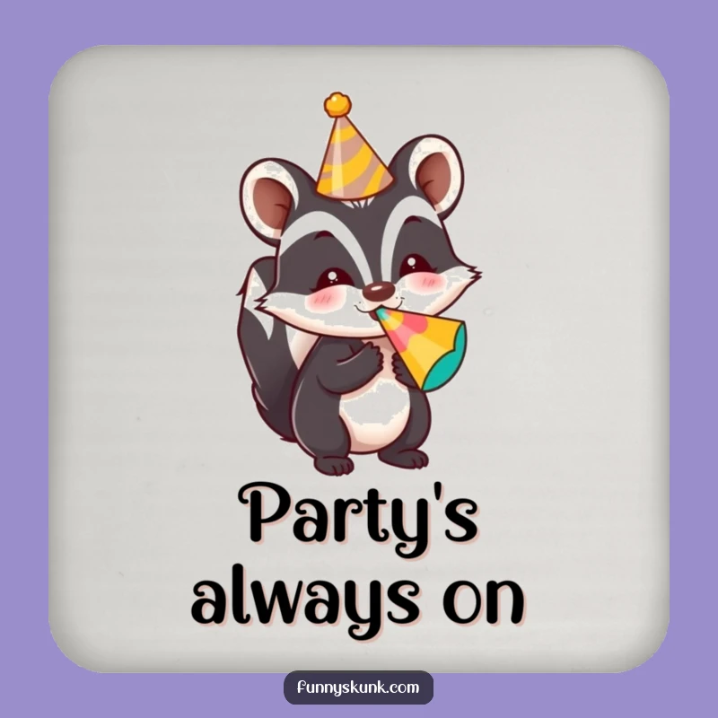 Funny Party Skunk Coasters: Protect Surfaces with Festive Skunk Art, Funny Gift