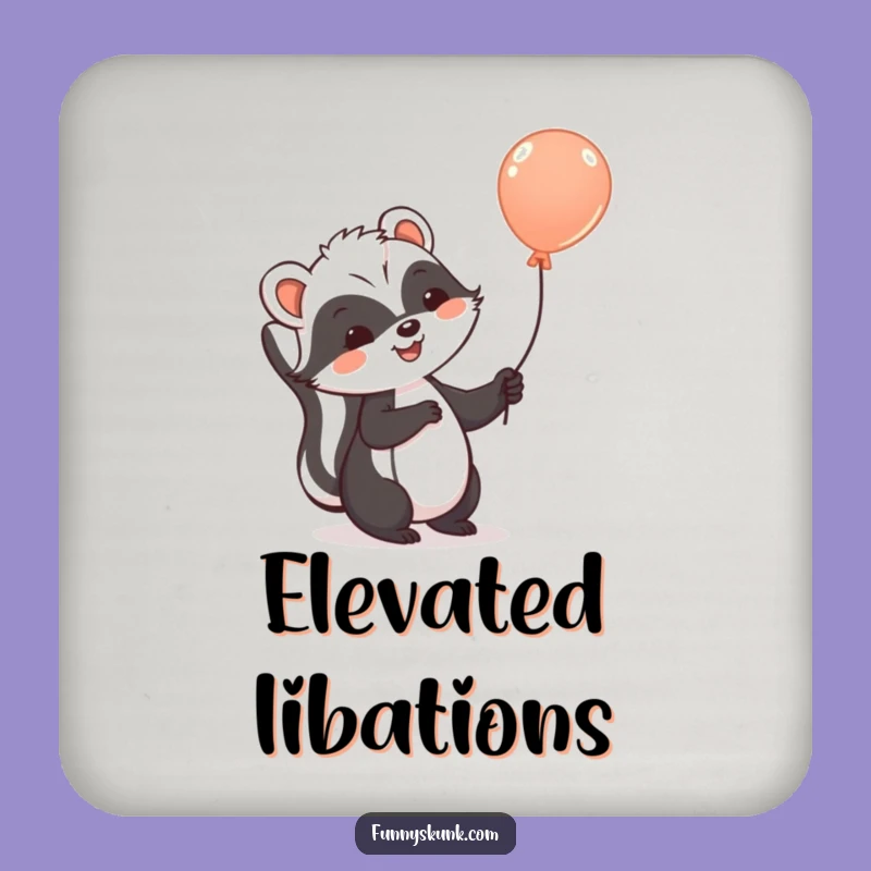 Funny Skunk Balloon Coaster: Protect Surfaces with a Cheerful Skunk