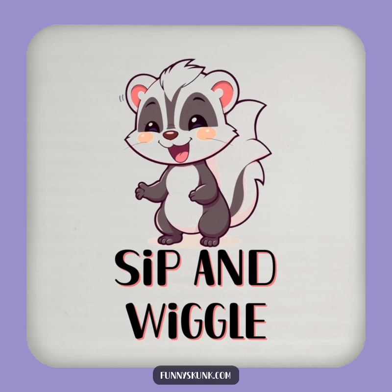 Funny Skunk Waddling Coaster: Protect Surfaces with Silly Charm