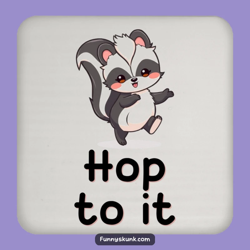 Funny Skunk Hop Coasters: Protect Surfaces with Joyful Skunk Art, Funny Gift