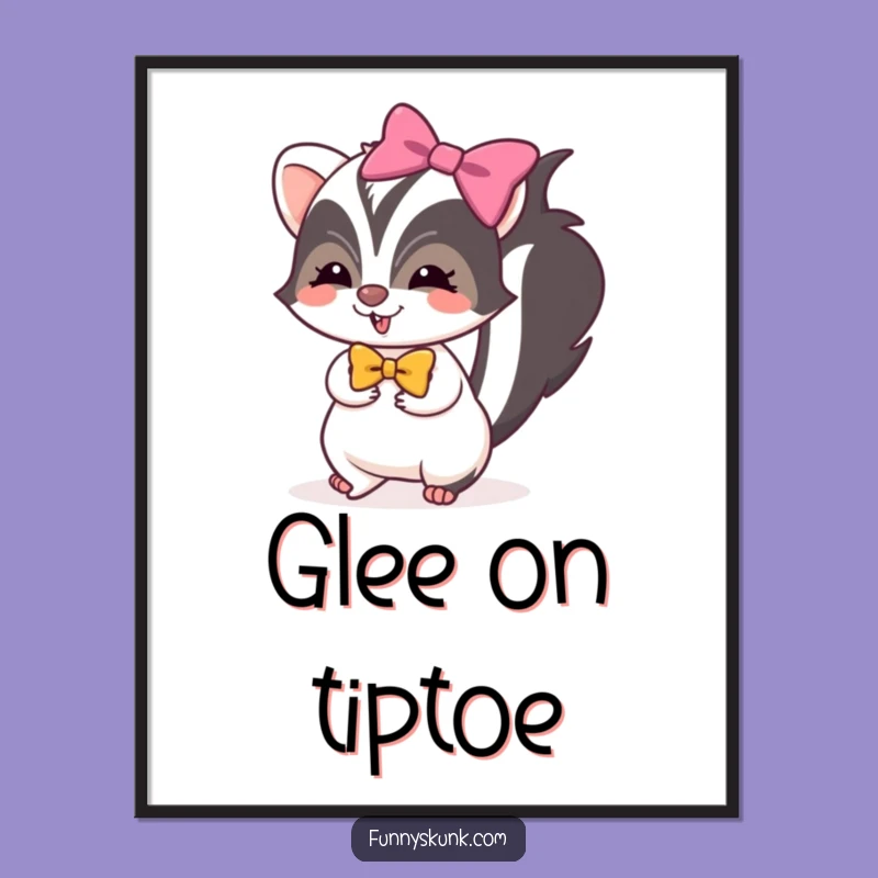 Funny Skunk Bow Tie Poster Print: Whimsical Wall Art for Playful Spaces