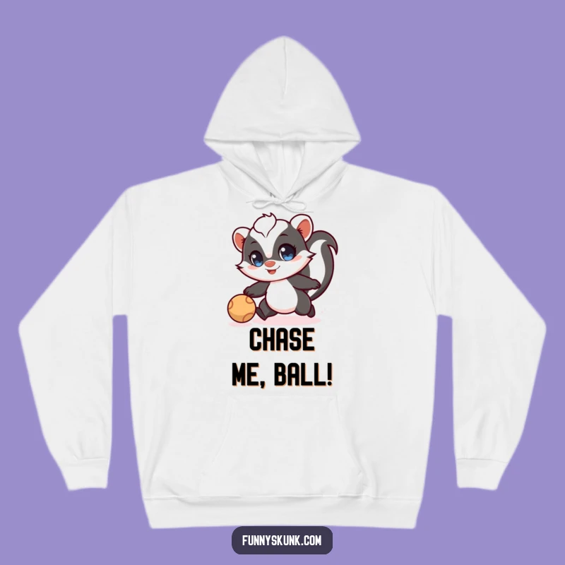 Cozy Funny Skunk Ball Chase Hoodie: Warmth Meets Energetic Fun