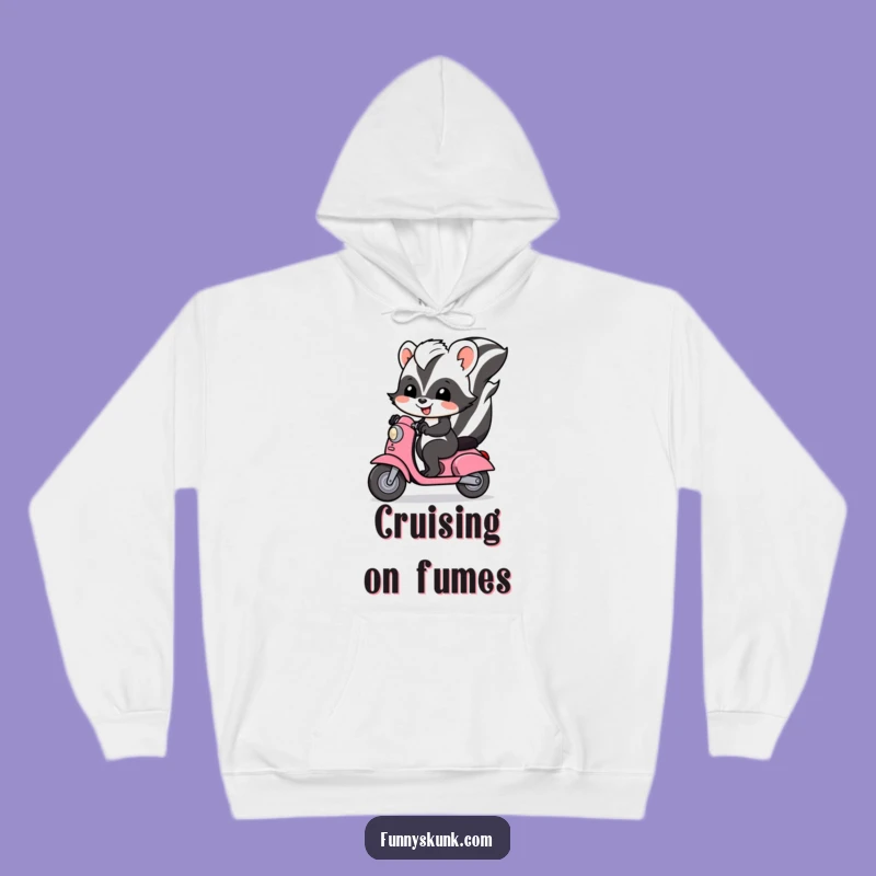 Cozy Funny Skunk Scooter Hoodie: Warmth Meets Whimsical Fun