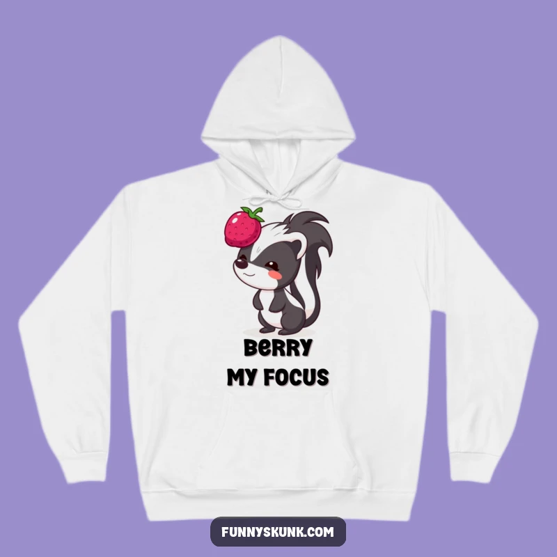 Funny Berry Balance Skunk Hoodie: Cozy Up with Comical Skunk Humor