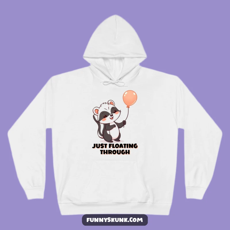 Funny Skunk Balloon Hoodie: Cozy Up with This Cheerful Skunk Adventure