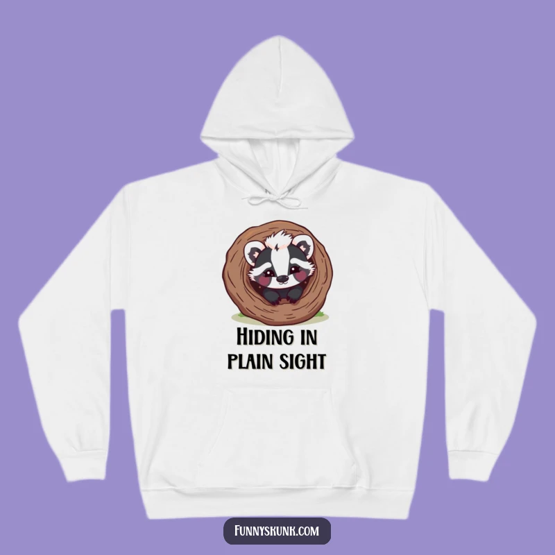Funny Skunk Peek-a-Boo Hoodie: Cozy Up with This Mischievous Skunk!