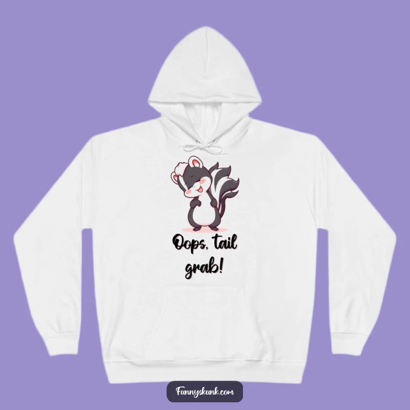 Funny Skunk Tripping Tail Hoodie: Cozy and Hilarious Animal Wear, Great Gift