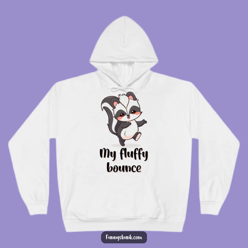Cozy Funny Skunk Hop Hoodie: Fluffy Skunk Joyful Design, Warm Funny Gift