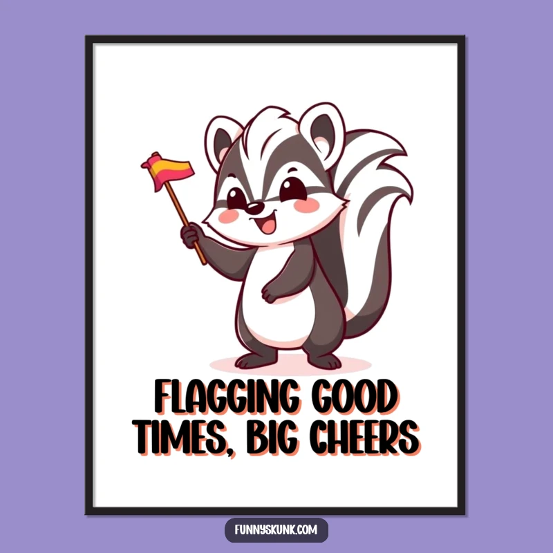 Free Printable Wall Art: Bouncing Skunk Flag, Funny Downloadable Decor