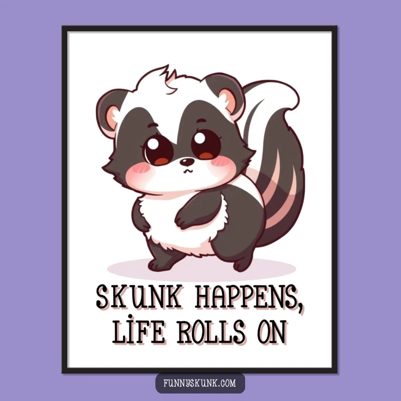 Free Printable Wall Art: Clumsy Skunk Surprise - Funny Downloadable Decor