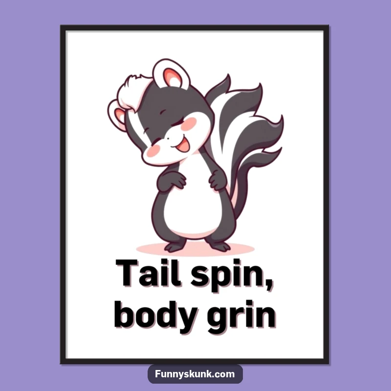 Free Printable Wall Art: Funny Skunk Tripping, Hilarious Downloadable Decor for Laughs