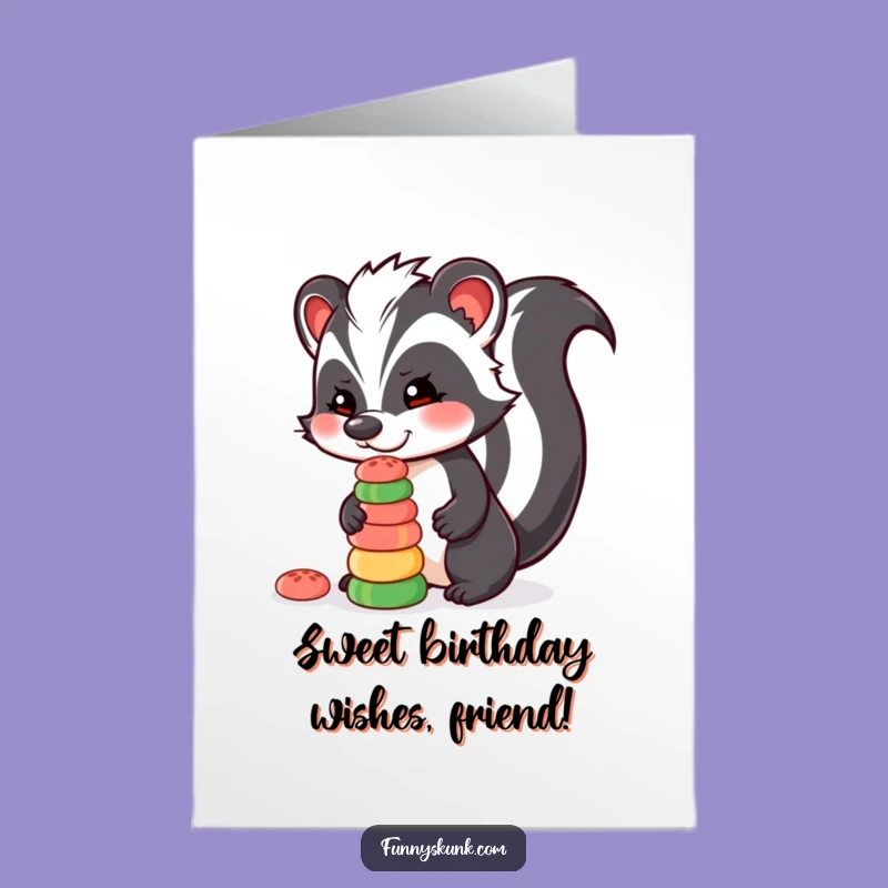 Free Printable Birthday Card: Skunk Candy Balance Downloadable Fun