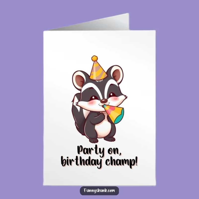 Funny Free Printable Birthday Card: Skunk Party Noise, Perfect Downloadable Gift