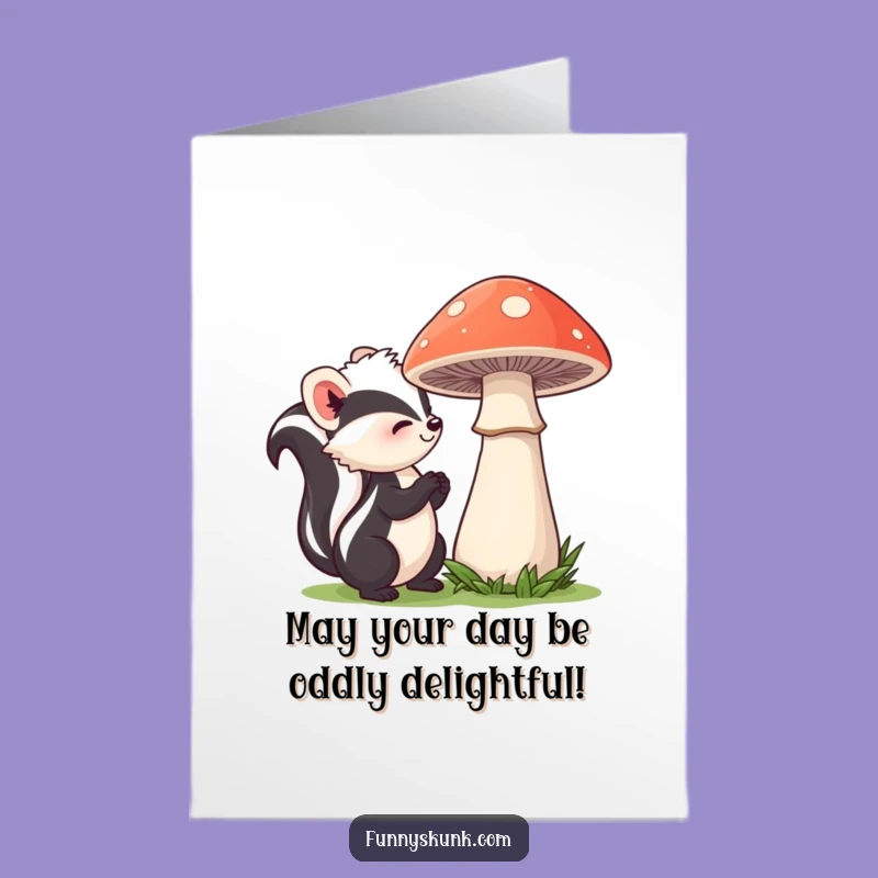 Free Printable Skunk Mushroom Birthday Card - Adorable Downloadable Gift