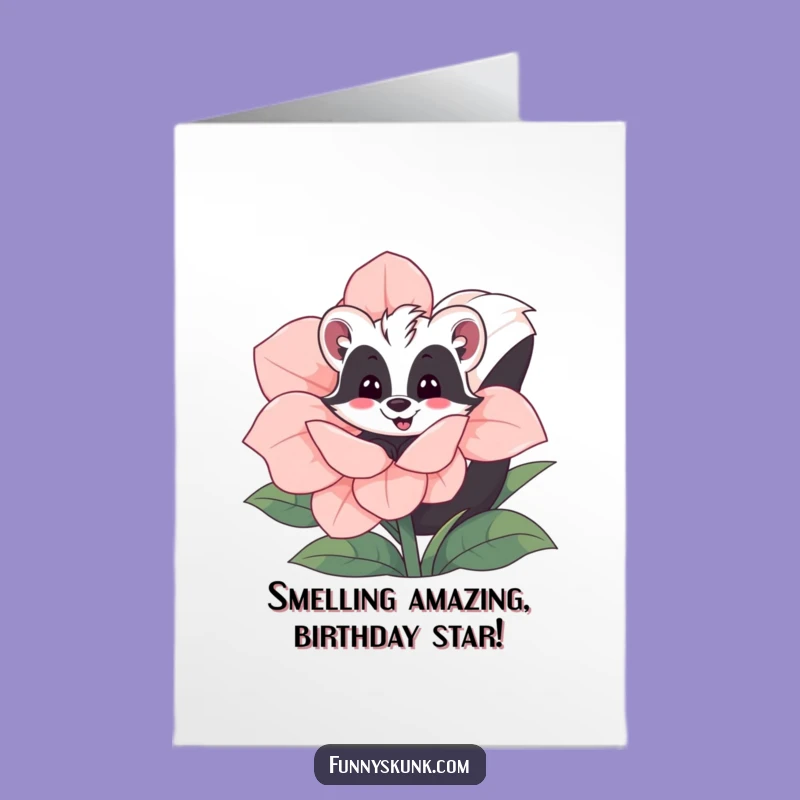 Funny Free Printable Birthday Card: Adorable Skunk Peeking, Perfect Downloadable Gift