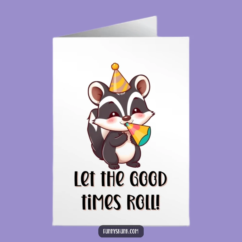 Free Printable Congratulations Card: Skunk Party Noise, Perfect Downloadable Gift