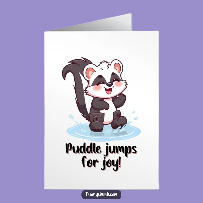Free Printable Funny Congrats Card: Skunk Splash Celebration - Downloadable Joyful Gift