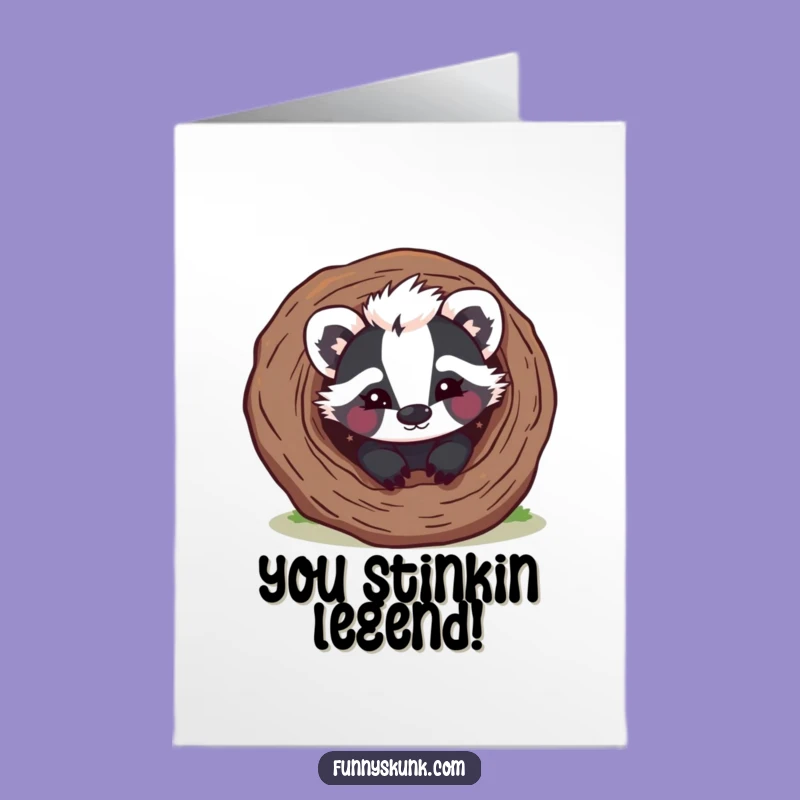 Free Printable Funny Congrats Card: Skunk Wink & Cheers - Downloadable Playful Gift