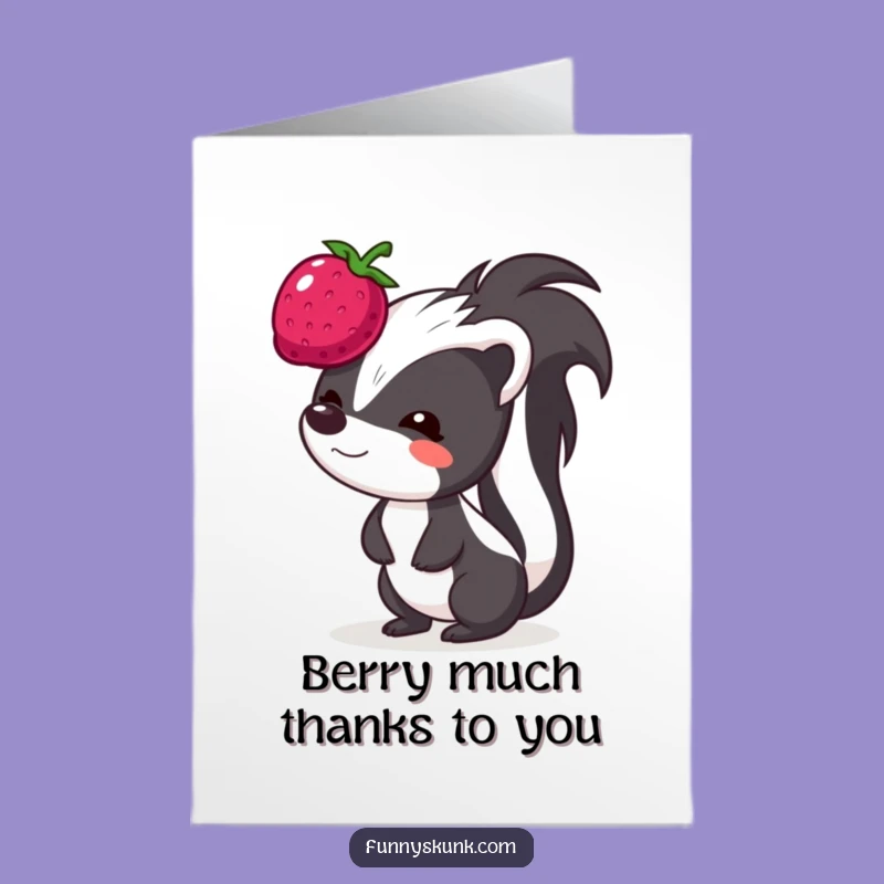 Free Printable Thank You Card: Skunk Berry Balance, Sweet Downloadable Gift